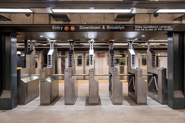 Photograph of subway turnstiles by MTA Photos / Flickr